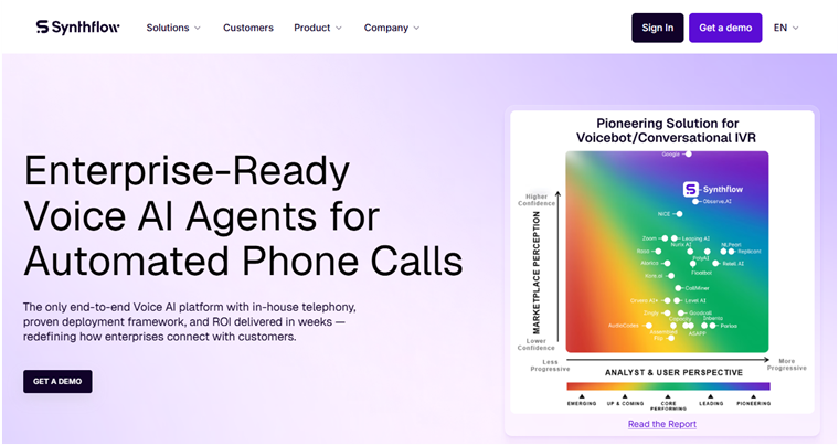 Synthflow AI Best for Custom, No-Code Call Flows