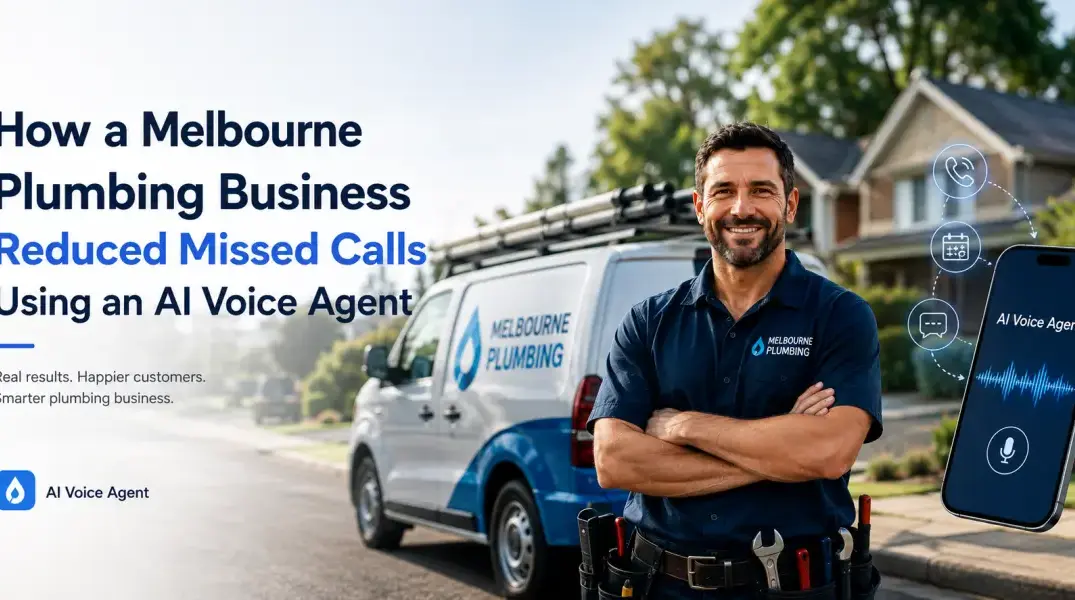 AI voice agent helping a Melbourne plumbing business reduce missed customer calls by 92%